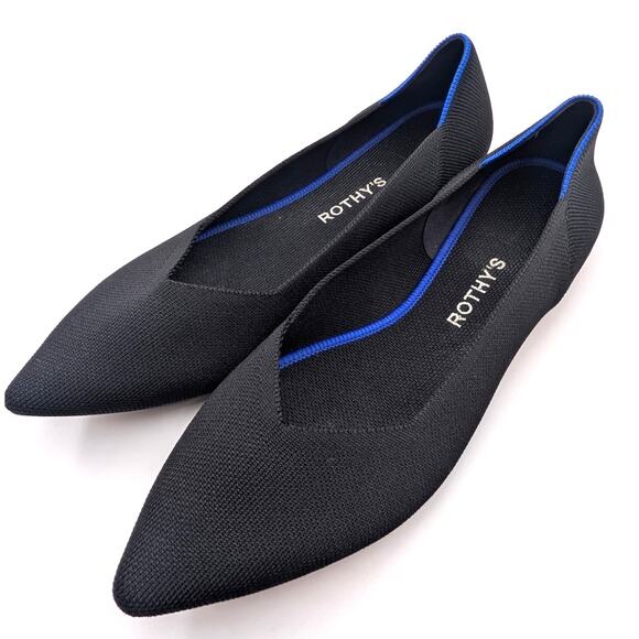 Rothy’s The Point II Pointed Toe Flat Shoes Women's Black Solid Size US13 EU44 - Picture 7 of 8